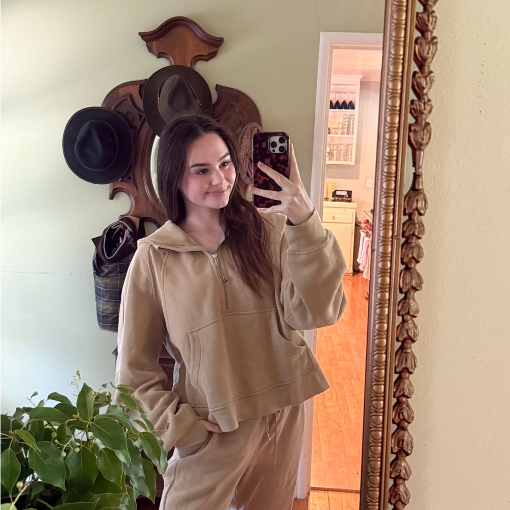 Lululemon Athletica OS Light Brown / Tan Scuba Hoodie